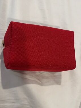 Dior Red Canvas Cosmetic Pouch